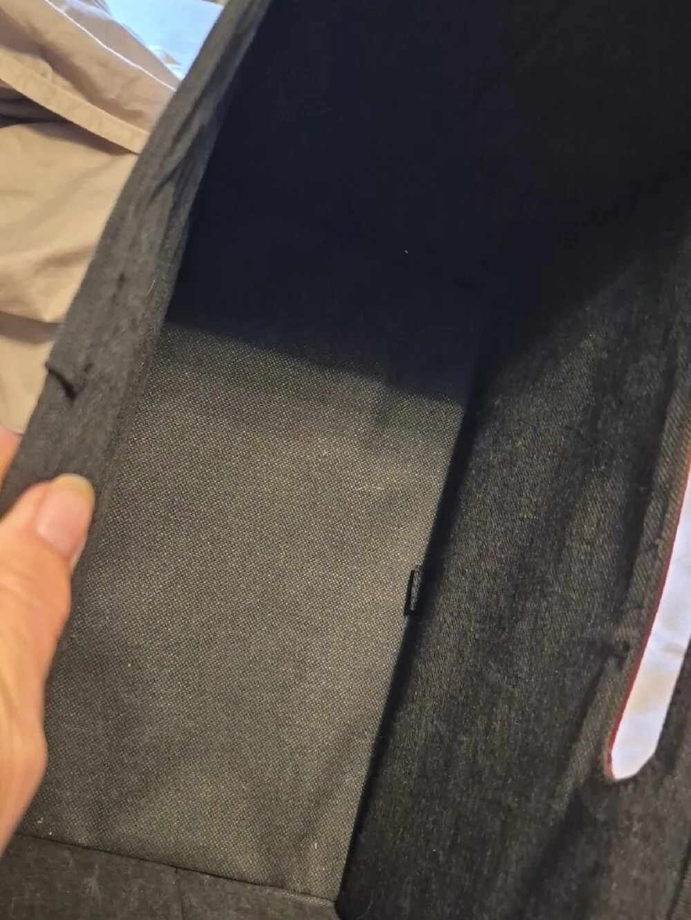 thirty-one Pink, Orange & Brown Striped Fabric Storage Bin with Handle